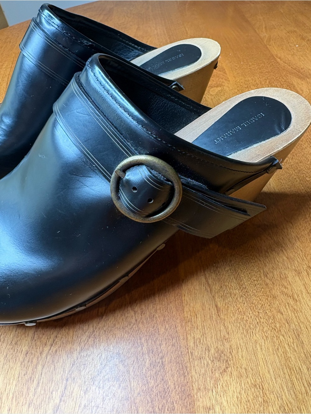 Isabel Marant Titya Black Leather Clog Mule 39 - Picture 3 of 9